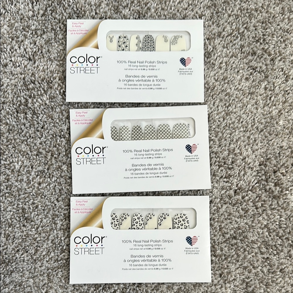 3 Color Street Patterned Nail Strips Bundle